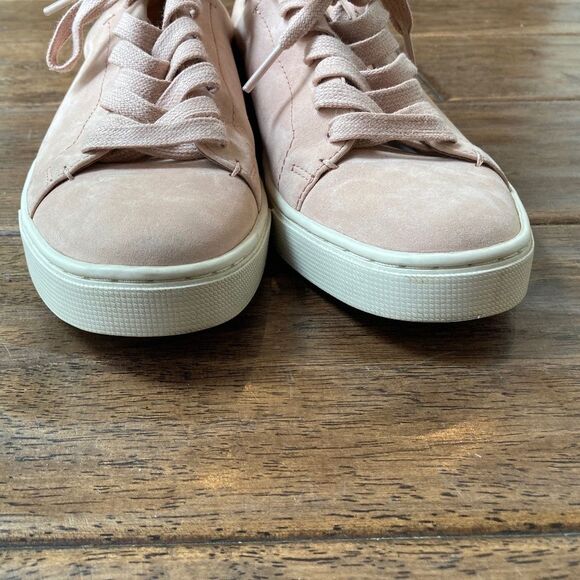 FRYE Blush Pink Ivy Low Lace Up Sneakers Size 7.5 M Tumbled Nubuck Leather - Picture 4 of 11